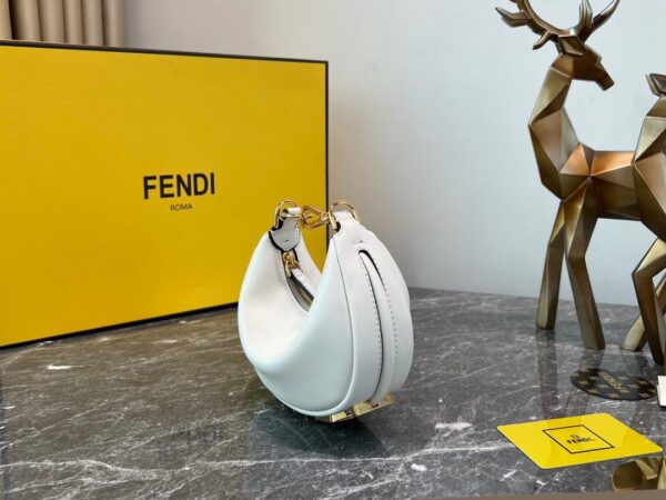 Fendi Praphy Underarm Mini Bag - White 81089 - Image 6