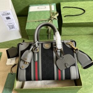 Gucci Bauletto Small Top Handle Bag - Gray 46355