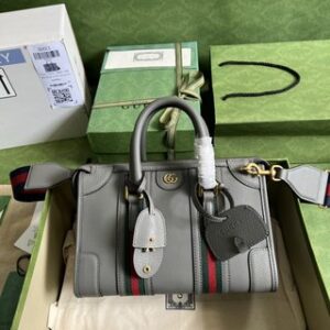 Gucci Bauletto Small Top Handle Bag – Gray 77463