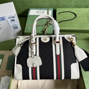 Gucci Bauletto Medium Top Handle Bag – White 99737