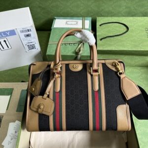 Gucci Bauletto Medium Top Handle Bag – Brown 77074