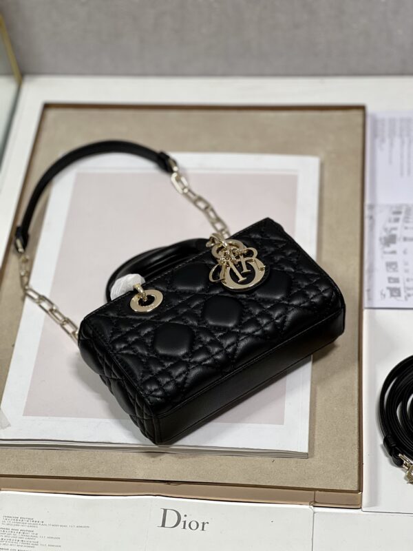 Dior Mini Horizontal Diana Bag - Black 54420 - Image 4