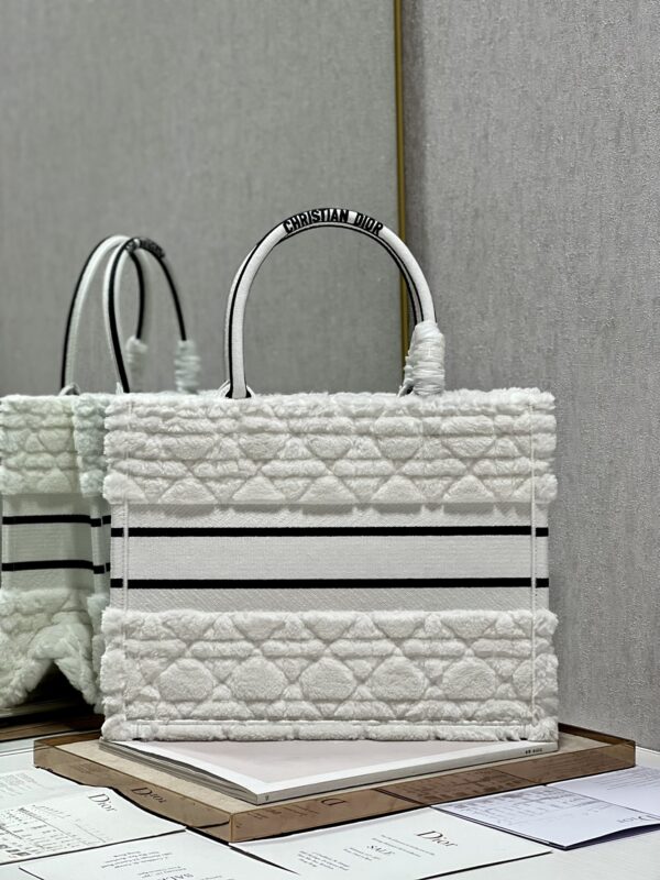 Dior Mini Book Tote Shopping Bag - White 43832 - Image 4