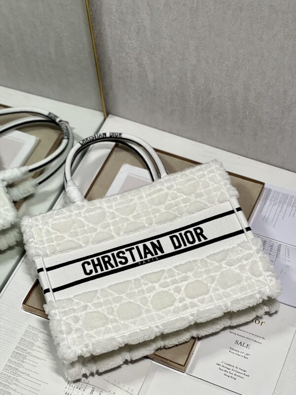 Dior Mini Book Tote Shopping Bag - White 43832 - Image 3