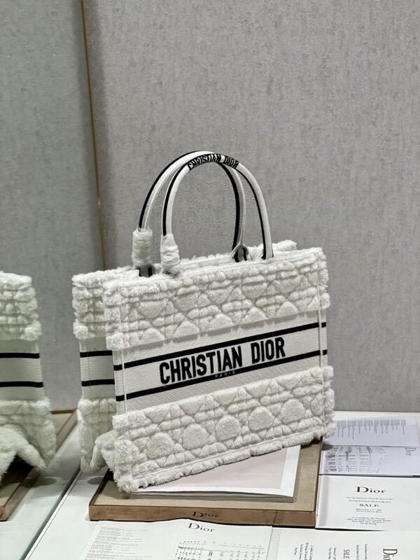 Dior Mini Book Tote Shopping Bag - White 43832 - Image 5