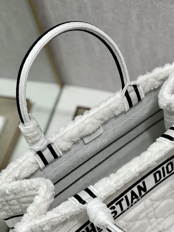 Dior Mini Book Tote Shopping Bag - White 43832 - Image 6