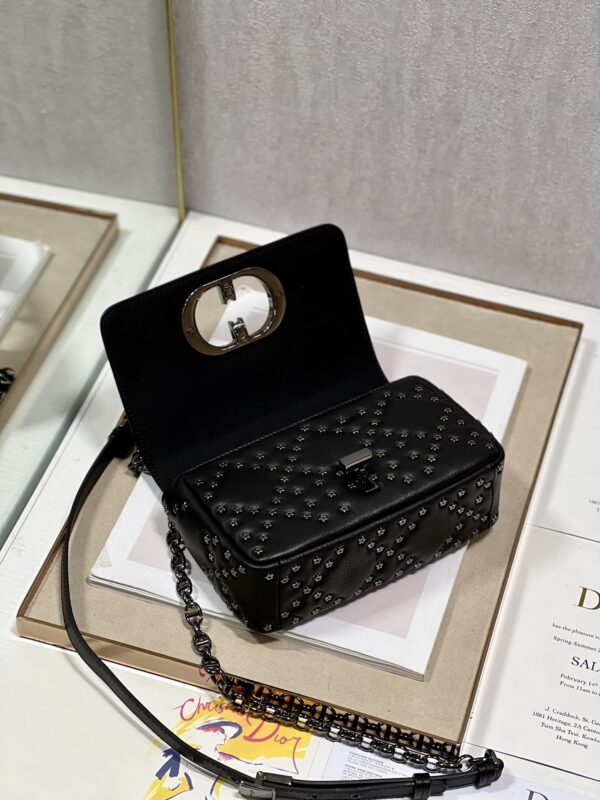 Dior Small Caro Handbag - Pentagonal Star Black Gun Buckle 68854 - Image 3
