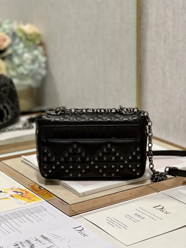 Dior Small Caro Handbag - Pentagonal Star Black Gun Buckle 68854 - Image 5