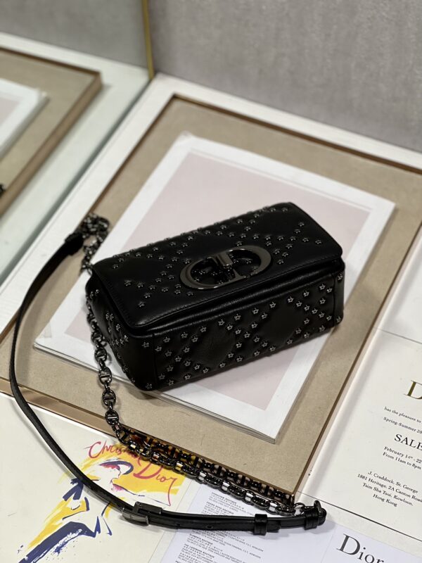 Dior Small Caro Handbag - Pentagonal Star Black Gun Buckle 68854 - Image 4