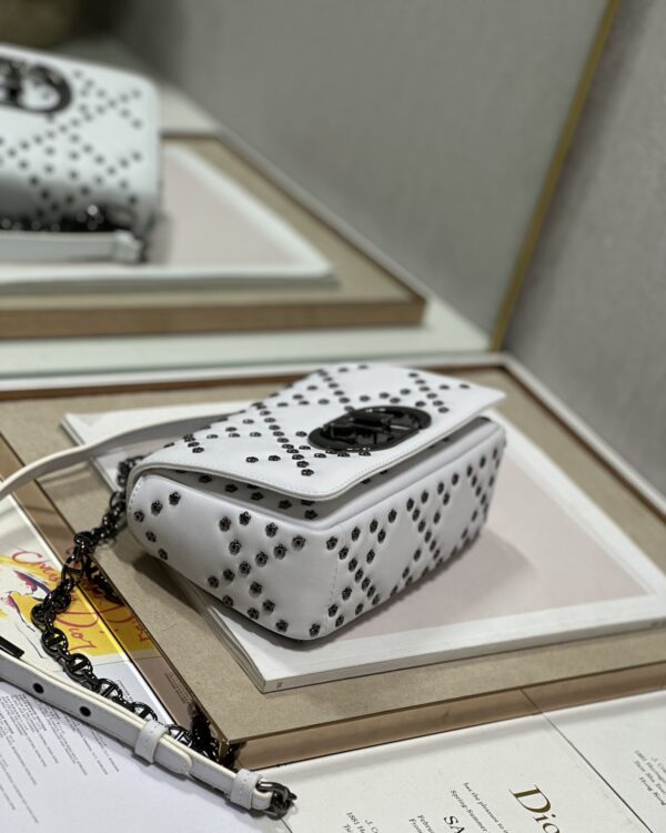Dior Small Caro Handbag - Pentagonal Star White Gun Buckle 34901 - Image 4