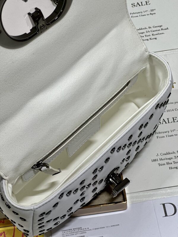 Dior Small Caro Handbag - Pentagonal Star White Gun Buckle 34901 - Image 2