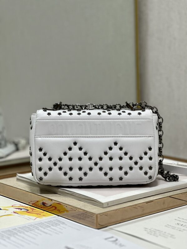 Dior Small Caro Handbag - Pentagonal Star White Gun Buckle 34901 - Image 5