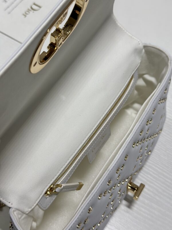 Dior Medium Caro Handbag - Pentagonal Star White Gold Buckle 78173 - Image 3