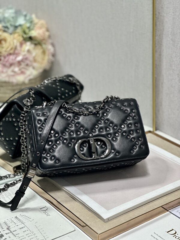 Dior Medium Caro Handbag - Pentagonal Star Black Gun Buckle 96328 - Image 2