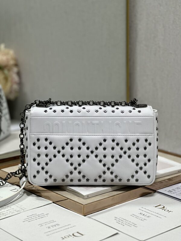 Dior Medium Caro Handbag - Pentagonal Star White Gun Buckle 41156 - Image 5