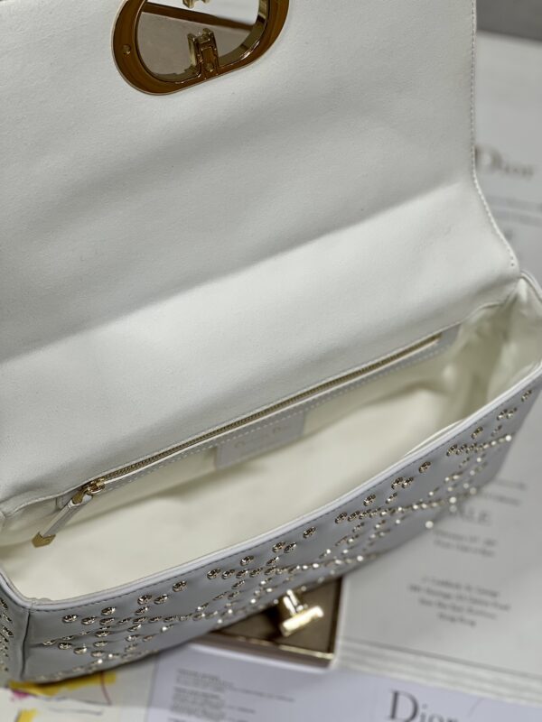 Dior Large Caro Handbag - Pentagram White Gold Buckle 88198 - Image 4
