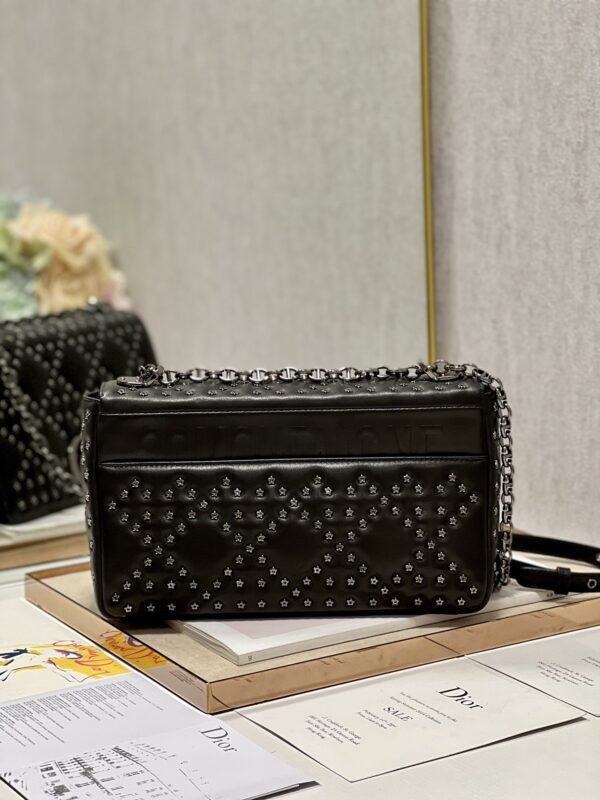 Dior Large Caro Handbag - Pentagonal Star Black Gun Buckle 32614 - Image 5