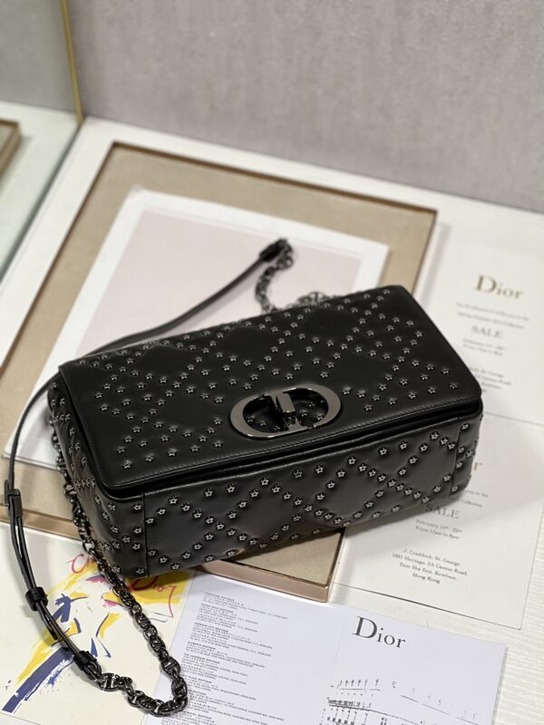 Dior Large Caro Handbag - Pentagonal Star Black Gun Buckle 32614 - Image 2