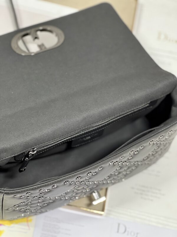 Dior Large Caro Handbag - Pentagonal Star Black Gun Buckle 32614 - Image 4