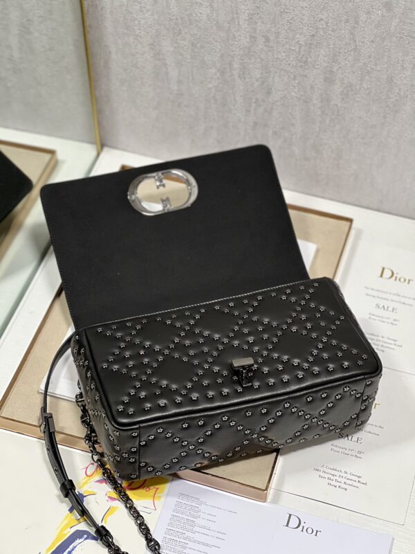 Dior Large Caro Handbag - Pentagonal Star Black Gun Buckle 32614 - Image 3