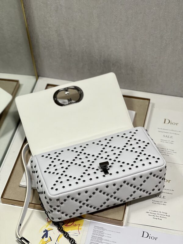 Dior Large Caro Handbag - Pentagonal Star White Gun Buckle 51624 - Image 3