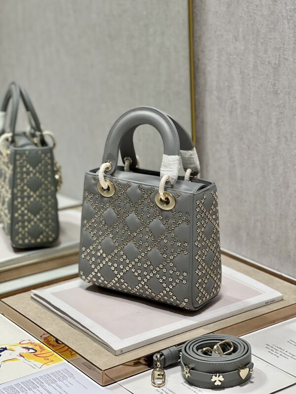 Dior Mini Lucky Star Shaped Rivet Beads Handbag - Gray 35705 - Image 5