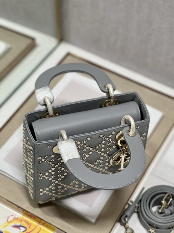 Dior Mini Lucky Star Shaped Rivet Beads Handbag - Gray 35705 - Image 4