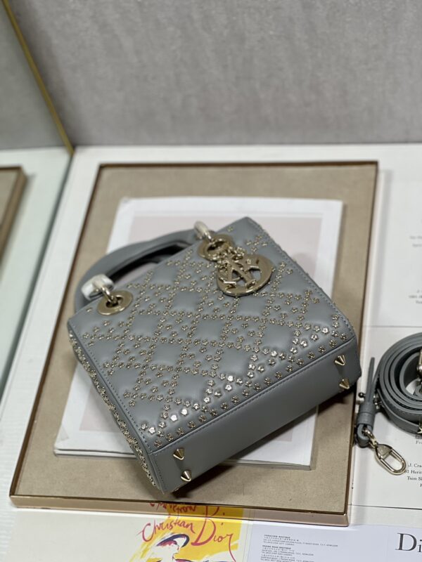 Dior Mini Lucky Star Shaped Rivet Beads Handbag - Gray 35705 - Image 2