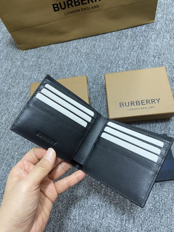 Burberry Exaggerated Check Slim Bifold Wallet - Gray 87741 - Image 2