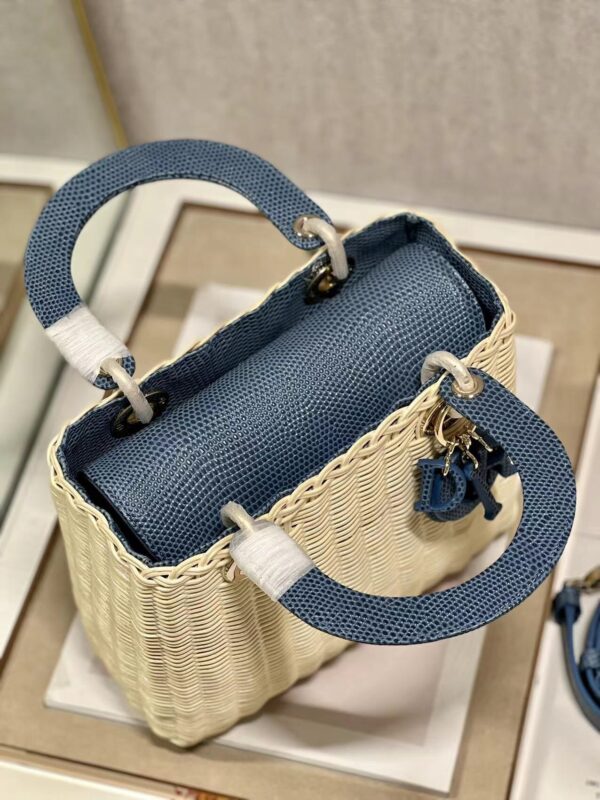 Dior Five-Compartment Basket Bag - Blue Snakeskin 72276 - Image 3