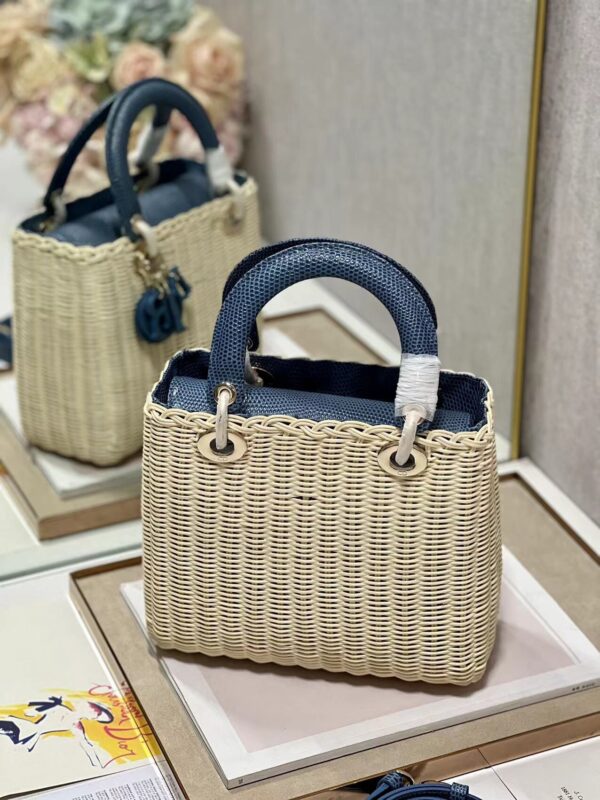 Dior Five-Compartment Basket Bag - Blue Snakeskin 72276 - Image 5