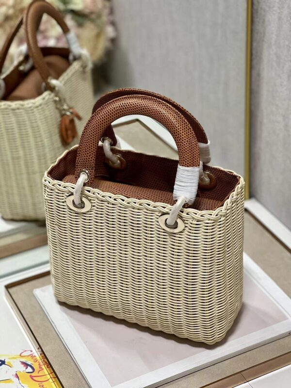 Dior Five-Compartment Basket Bag - Natural Yellow Snakeskin 32814 - Image 4