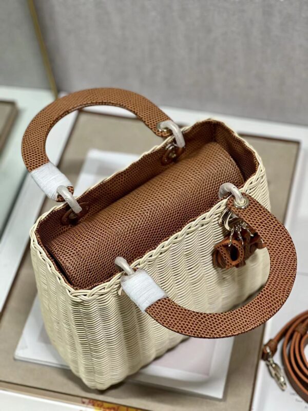 Dior Five-Compartment Basket Bag - Natural Yellow Snakeskin 32814 - Image 3
