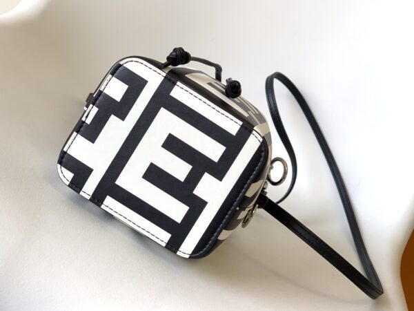 Fendi Roma and Marc Mon Tresor Mini Bucket Bag - Black/White 84271 - Image 3
