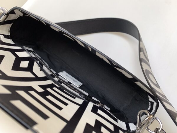 Fendi Roma and Marc Baguette Classic Medium HandBag - Black/White 12239 - Image 2