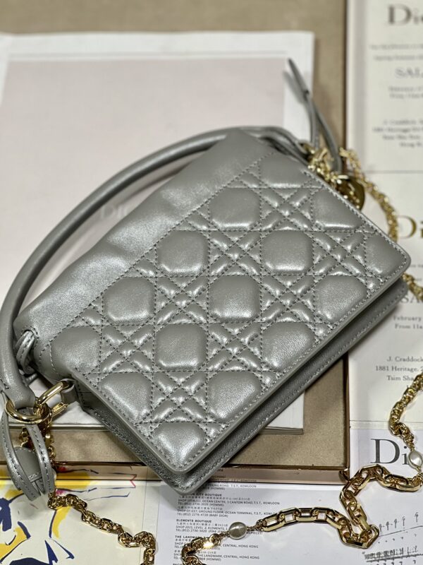 DIOR Lady Mini Bag - Metal Gray 90512 - Image 4