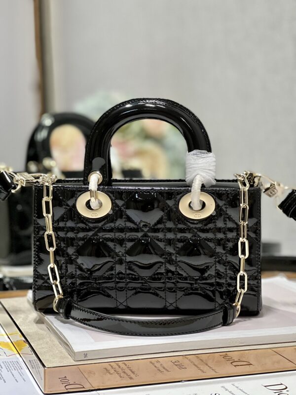 Dior Medium Horizontal Diana Bag - Black Gold Buckle 31733 - Image 2