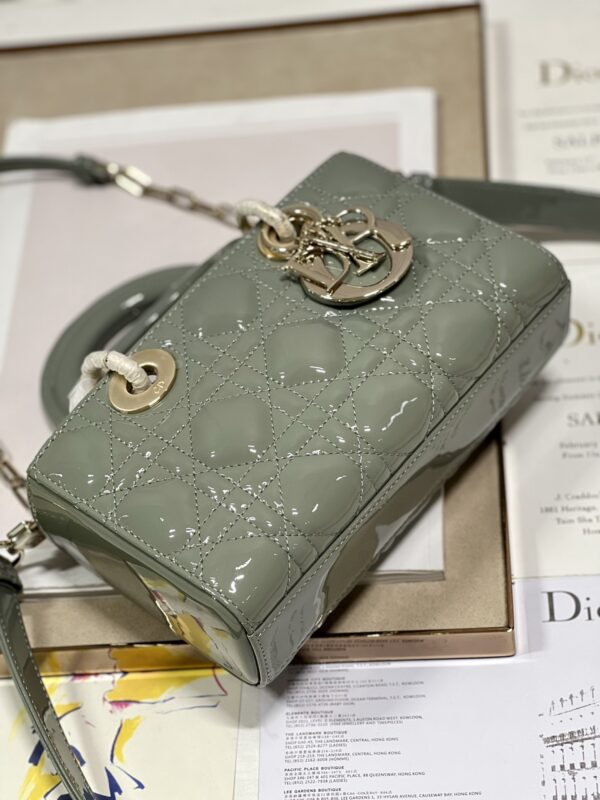 Dior Medium Horizontal Diana Bag - Rock Gray Gold Buckle 22906 - Image 4