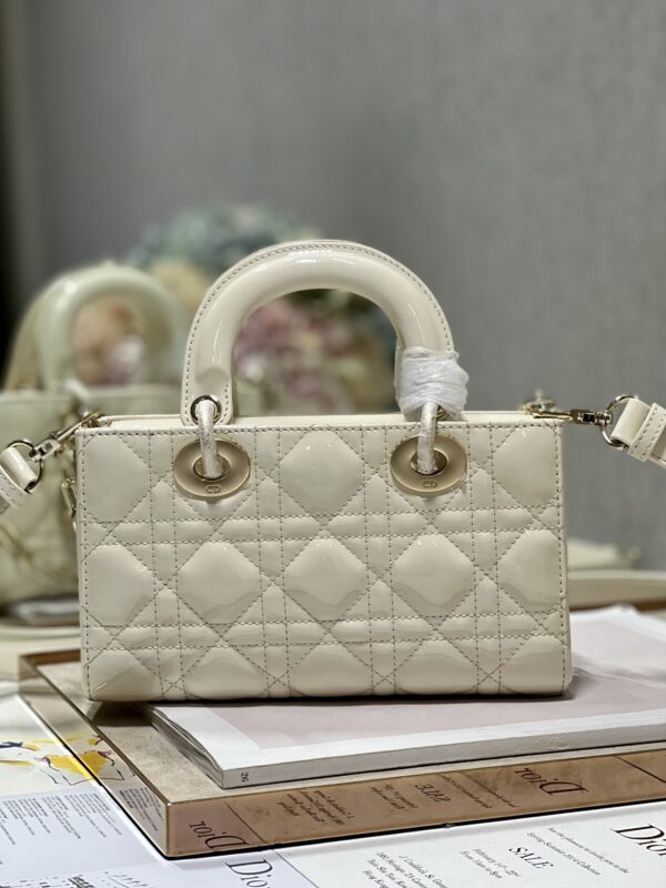 Dior Medium Horizontal Diana Bag - White Gold Buckle 84266 - Image 5