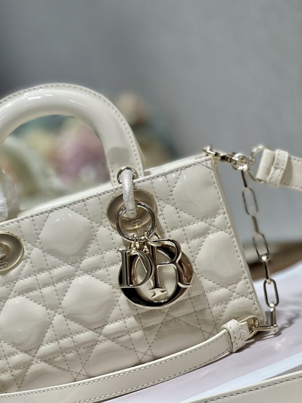Dior Medium Horizontal Diana Bag - White Gold Buckle 84266 - Image 2