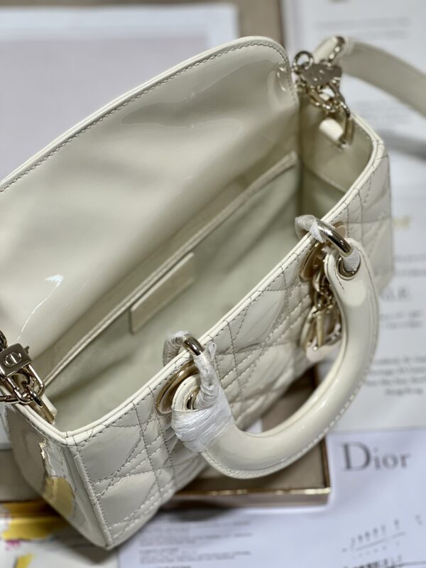 Dior Medium Horizontal Diana Bag - White Gold Buckle 84266 - Image 3