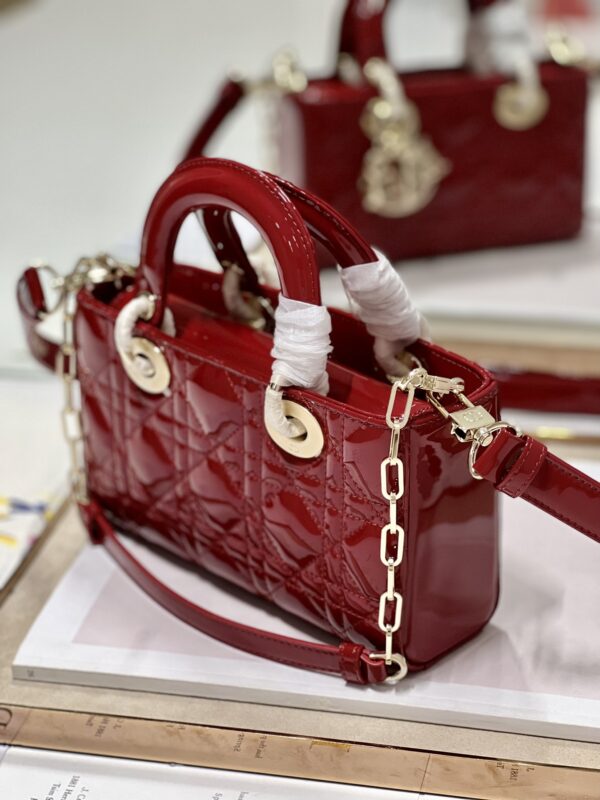 Dior Medium Horizontal Diana Bag - Red Gold Buckle 99475 - Image 2