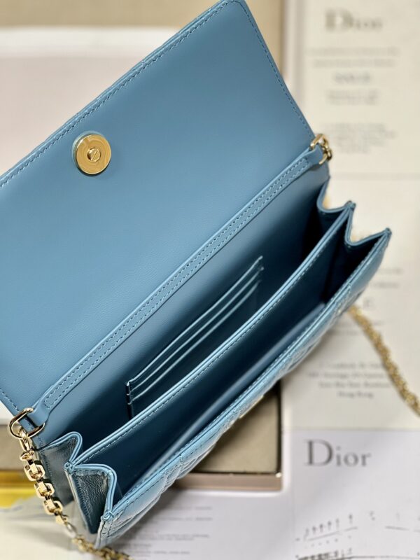 Dior Pearl Clutch - Patent Leather Blue 68063 - Image 2