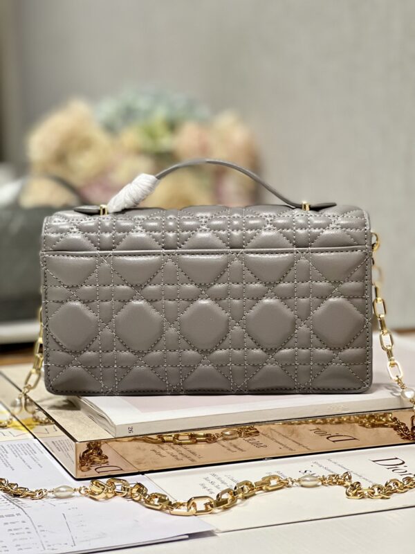 Dior Pearl Clutch - Patent Leather Dark Gray 30718 - Image 3