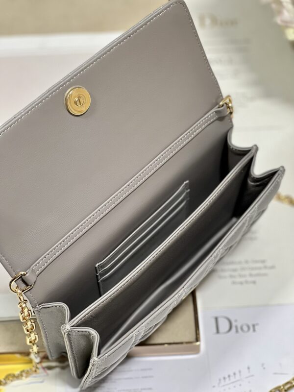 Dior Pearl Clutch - Patent Leather Dark Gray 30718 - Image 5