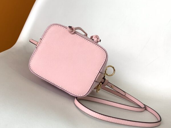 Fendi Mon Tresor Mini FF Embroidered Bucket Bag - Pink 49262 - Image 3