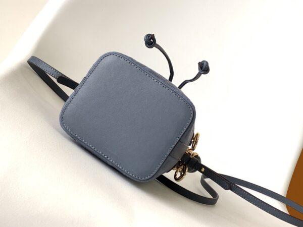 Fendi Mon Tresor Mini FF Embroidered Bucket Bag - Blue 73778 - Image 3