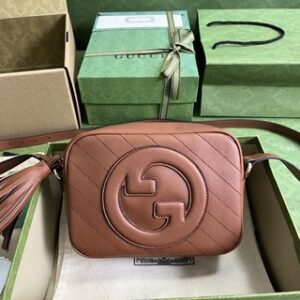 Gucci Blondie Small Leather Shoulder Bag - Brown 12436