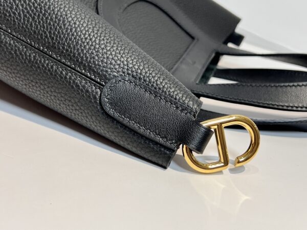 Hermes Pig Nose Vegetable Basket Bag - Black Golden Buckle 11380 - Image 3