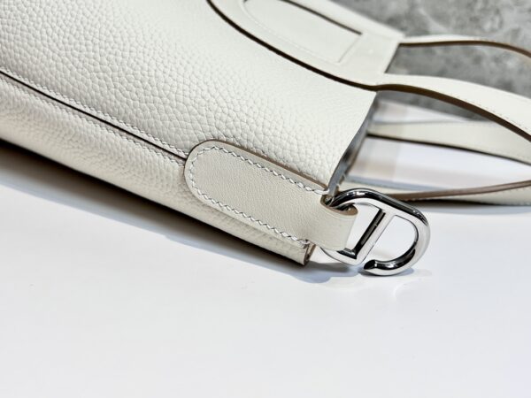 Hermes Pig Nose Vegetable Basket Bag - Milkshake Silver Buckle 62218 - Image 2